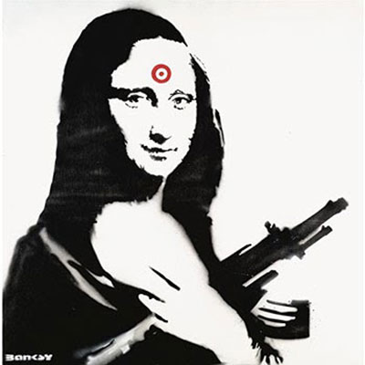  Banksy, Mona Lisa Gun Target Fine Art Reproduction Oil Painting