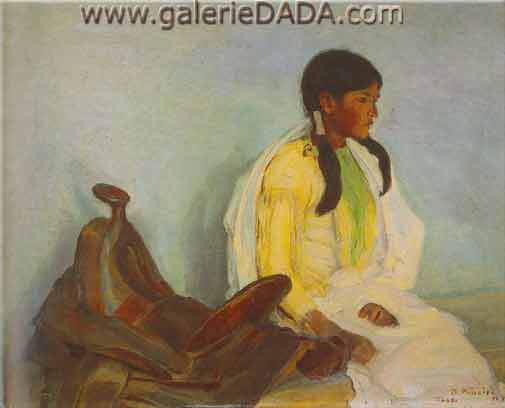 Bert Geer Philips, Portrait of an Indian Girl Fine Art Reproduction Oil Painting