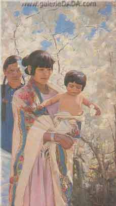 Bert Geer Philips, Pueblo Indian Family Fine Art Reproduction Oil Painting
