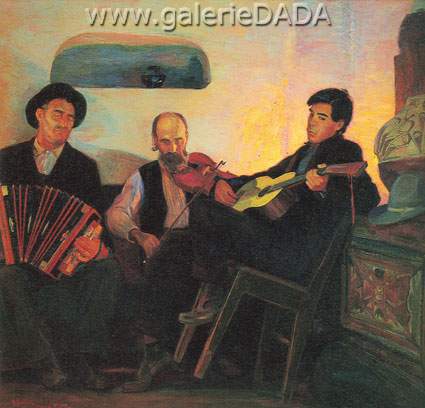 Three Musicians of the Baille - Bert Geer Bert Geer, Fine Art Reproduction Oil Painting