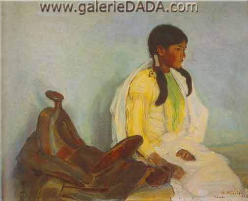 Bert Geer Phillips, Portrait of an Indian Girl Fine Art Reproduction Oil Painting