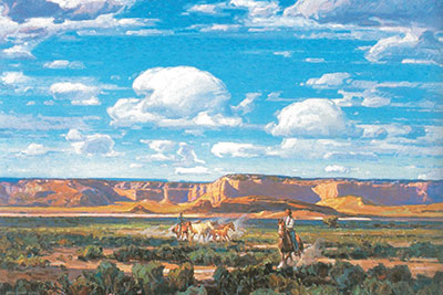 Navajo Horsemen in the Chinlee Valley