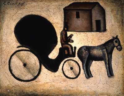 Carlo Carra, The Horseman Fine Art Reproduction Oil Painting