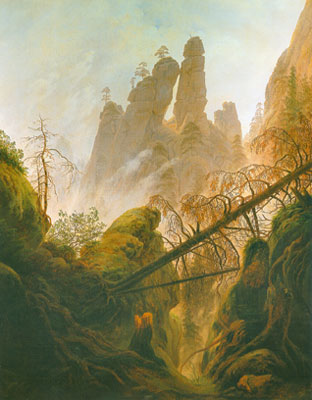 Caspar David Friedrich, Rocky Ravine Fine Art Reproduction Oil Painting