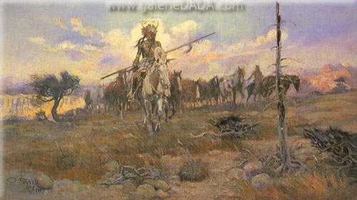 Charles M. Russell, Bringing Home the Spoils Fine Art Reproduction Oil Painting