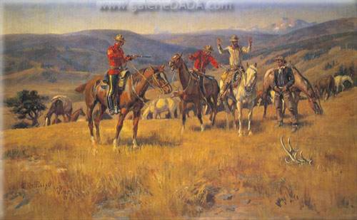 Charles M. Russell, When the Law Dulls the Edge of Chance Fine Art Reproduction Oil Painting