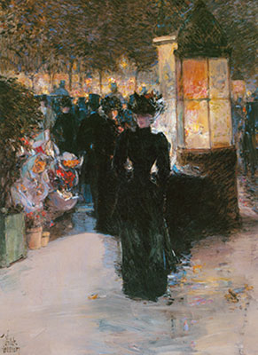 Childe Hassam, Paris Nocturne Fine Art Reproduction Oil Painting