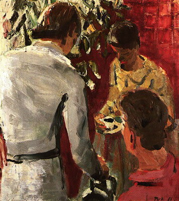 David  Park, Four Men Fine Art Reproduction Oil Painting