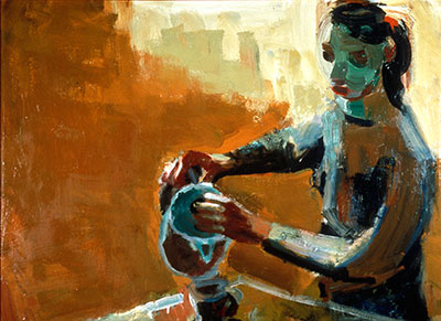 David  Park, Woman with Coffee Pot  Fine Art Reproduction Oil Painting