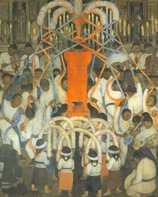 Diego Rivera, Ribbon Dance Fine Art Reproduction Oil Painting