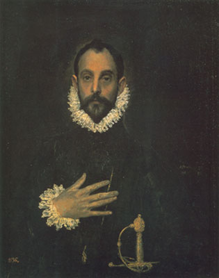 Domenico El Greco, Man with His Hand on His Breast Fine Art Reproduction Oil Painting