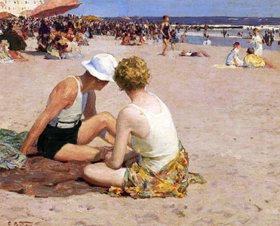 Edward Henry Potthast, A Summer Vacation Fine Art Reproduction Oil Painting