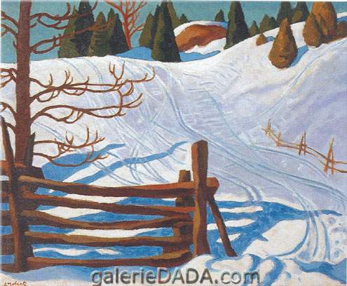 Ski Tracks - Edwin H. Edwin H., Fine Art Reproduction Oil Painting