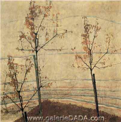 Egon Schiele, Autumn Trees Fine Art Reproduction Oil Painting