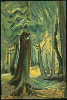 Emily Carr, Deep Forest, Lighted Fine Art Reproduction Oil Painting