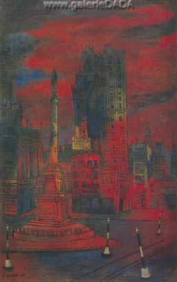 Enrique Grau, Columbus Circle NYC Fine Art Reproduction Oil Painting
