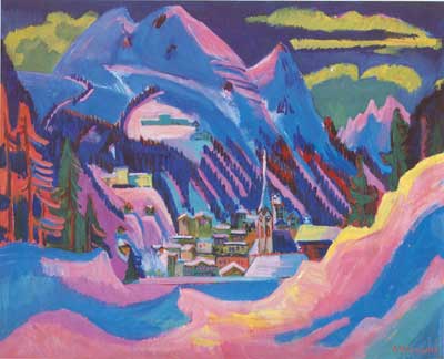 Ernst Ludwig Kirchner, Davos in the Snow Fine Art Reproduction Oil Painting