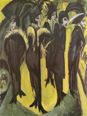 Ernst Ludwig Kirchner, Five Women on the Street Fine Art Reproduction Oil Painting