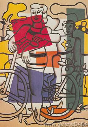 Fernand Leger, Two Girls on Bicycles Fine Art Reproduction Oil Painting