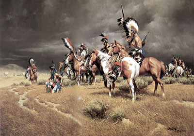 Frank MacCarthy, Watching the Wagons Fine Art Reproduction Oil Painting