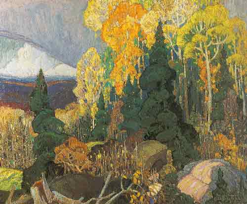Franklin Carmichael, Autumn Hillside Fine Art Reproduction Oil Painting