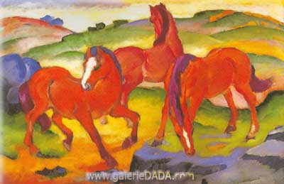 Franz Marc, The Little Yellow Horses Fine Art Reproduction Oil Painting