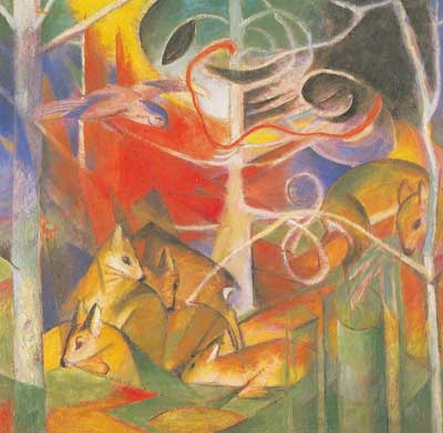 Franz Marc, Deer in the Forest Fine Art Reproduction Oil Painting