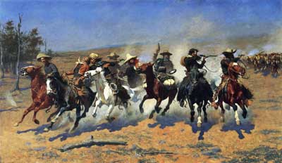 Frederic Remington, A Dash for the Timber Fine Art Reproduction Oil Painting