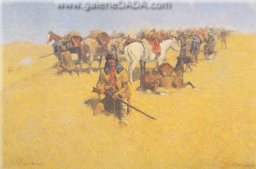 Frederic Remington, An Old-Time Plains Fight Fine Art Reproduction Oil Painting
