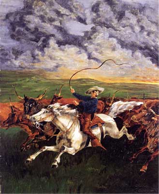 Frederic Remington, Prarie Fire Fine Art Reproduction Oil Painting