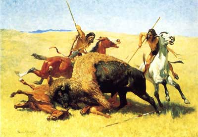 Frederic Remington, The Buffalo Hunt Fine Art Reproduction Oil Painting