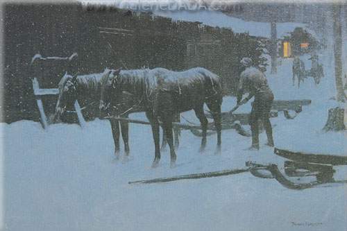 Frederic Remington, The End of the Day Fine Art Reproduction Oil Painting