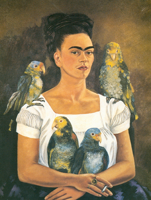Frida Kahlo, Me and My Parrots Fine Art Reproduction Oil Painting