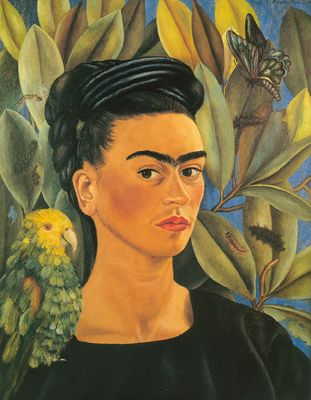 Frida Kahlo, Self-Portrait with Bonito Fine Art Reproduction Oil Painting