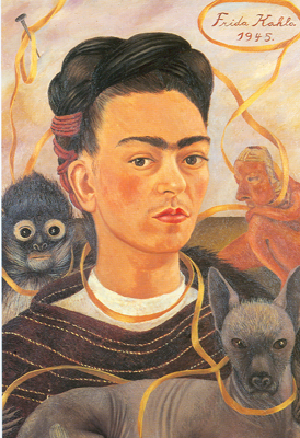 Frida Kahlo, Self-Portrait with Small Monkeys Fine Art Reproduction Oil Painting