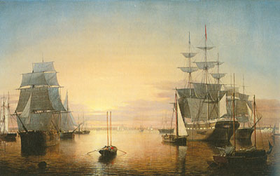 Fritz Hugh Lane, Boston Harbour at Sunset Fine Art Reproduction Oil Painting