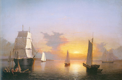 Fritz Hugh Lane, View of Gloucester Harbour Fine Art Reproduction Oil Painting