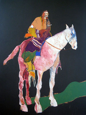 Fritz Sholder, Indian on a White Horse Fine Art Reproduction Oil Painting