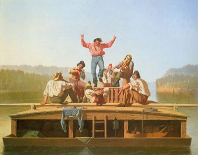 George Caleb Bingham, The Jolly Flatboatmen Fine Art Reproduction Oil Painting
