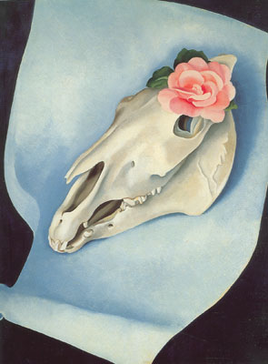 Horses Skull with Pink Rose