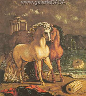 Georgio de Chirico, Divine Horses of Achilles Fine Art Reproduction Oil Painting