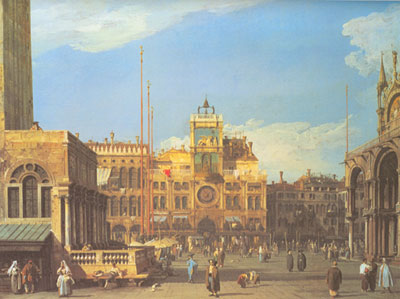 Giovanni Canaletto, Piazza San Marco: the Clocktower Fine Art Reproduction Oil Painting