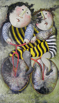 Graciela Boulanger, Bicycle for Two Fine Art Reproduction Oil Painting