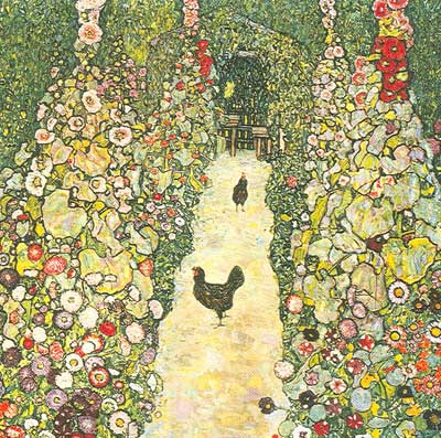 Garden Path with Chickens - Gustave Gustave, Fine Art Reproduction Oil Painting