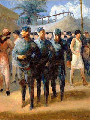 Guy Pene du Bois, Soldiers Fine Art Reproduction Oil Painting