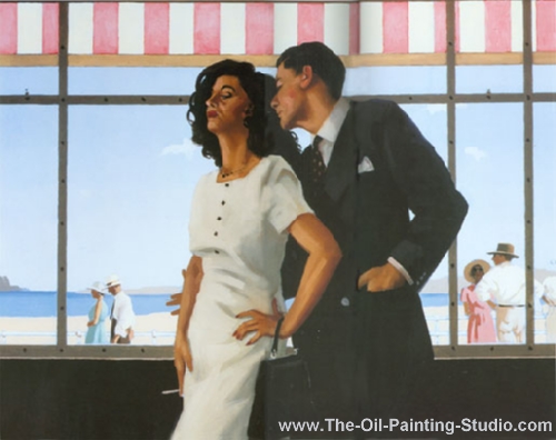 Jack Vettriano, The Man in the Navy Suit Fine Art Reproduction Oil Painting