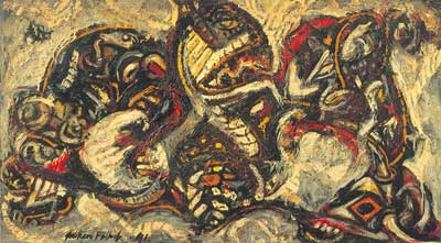 Jackson Pollock, Composition with Masked Forms Fine Art Reproduction Oil Painting