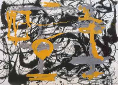 Jackson Pollock, Number 12A, 1948: Yellow, Gray, Black Fine Art Reproduction Oil Painting