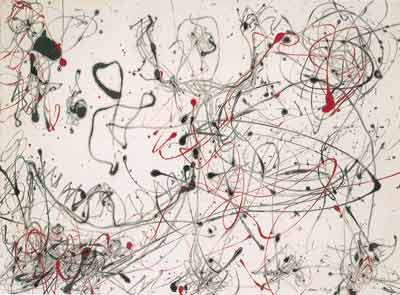 Jackson Pollock, Number 4, 1948: Gray and Red Fine Art Reproduction Oil Painting