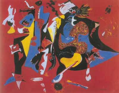 Jackson Pollock, Red and Blue Fine Art Reproduction Oil Painting